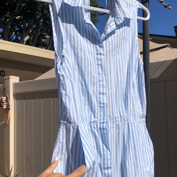 H&M Dresses Hm Blue White Button Down Dress M Size Poshmark